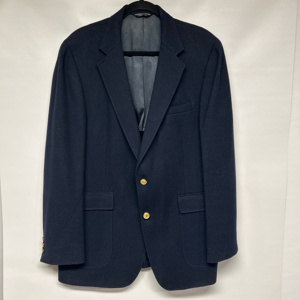 Elegant Navy Blazer with Gold Accents
